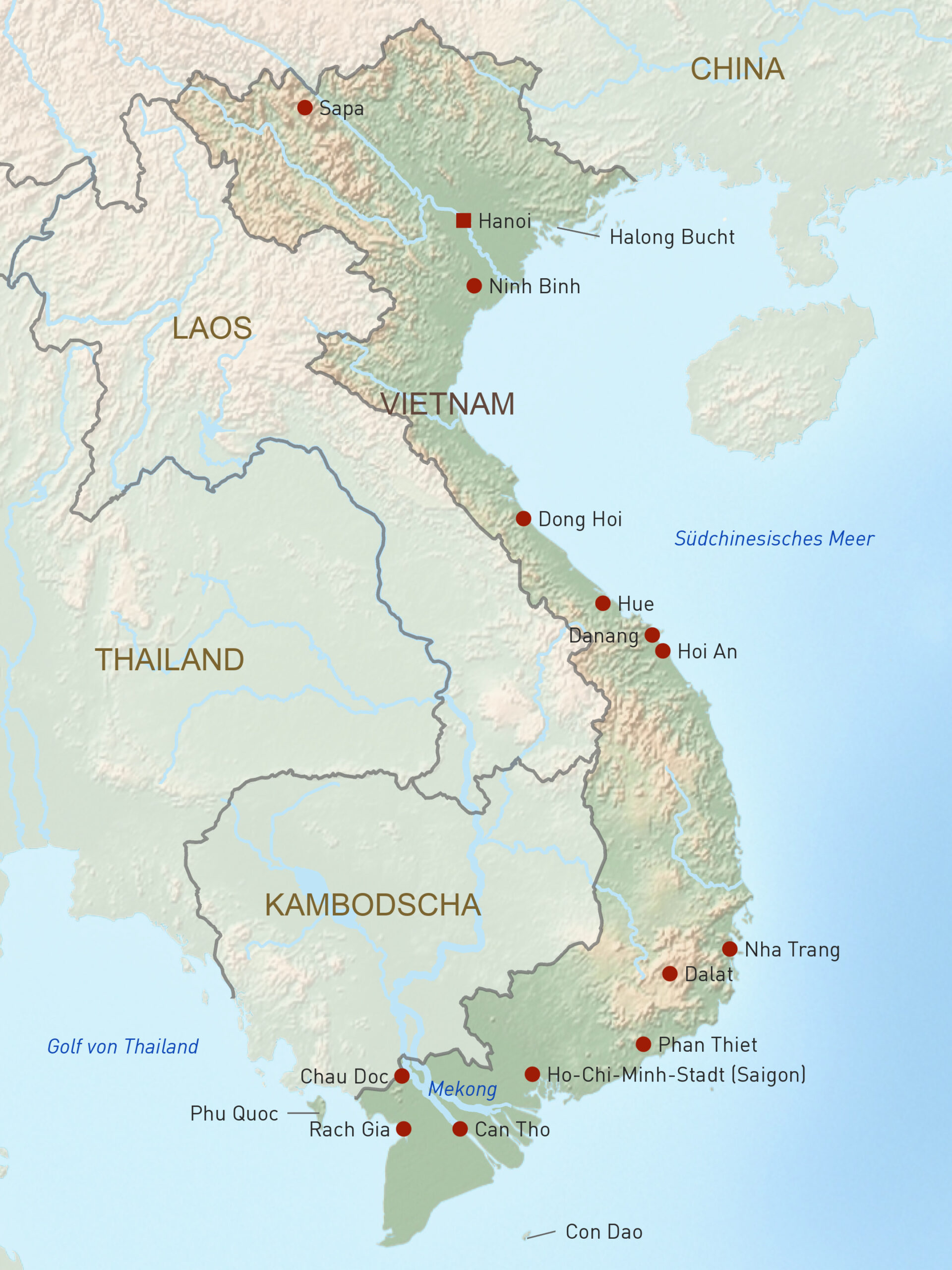 Vietnam Länderkarte
