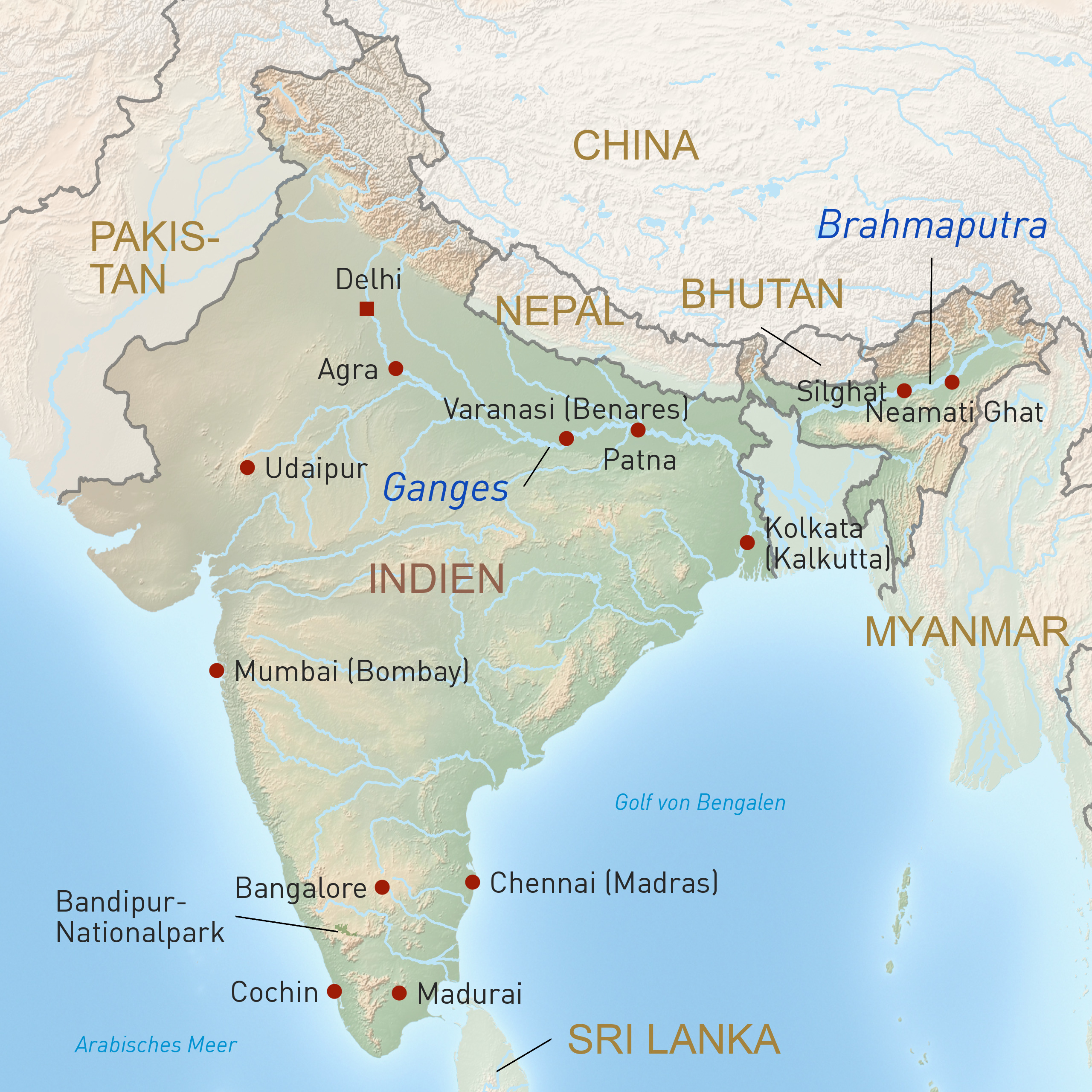 Indien Länderkarte
