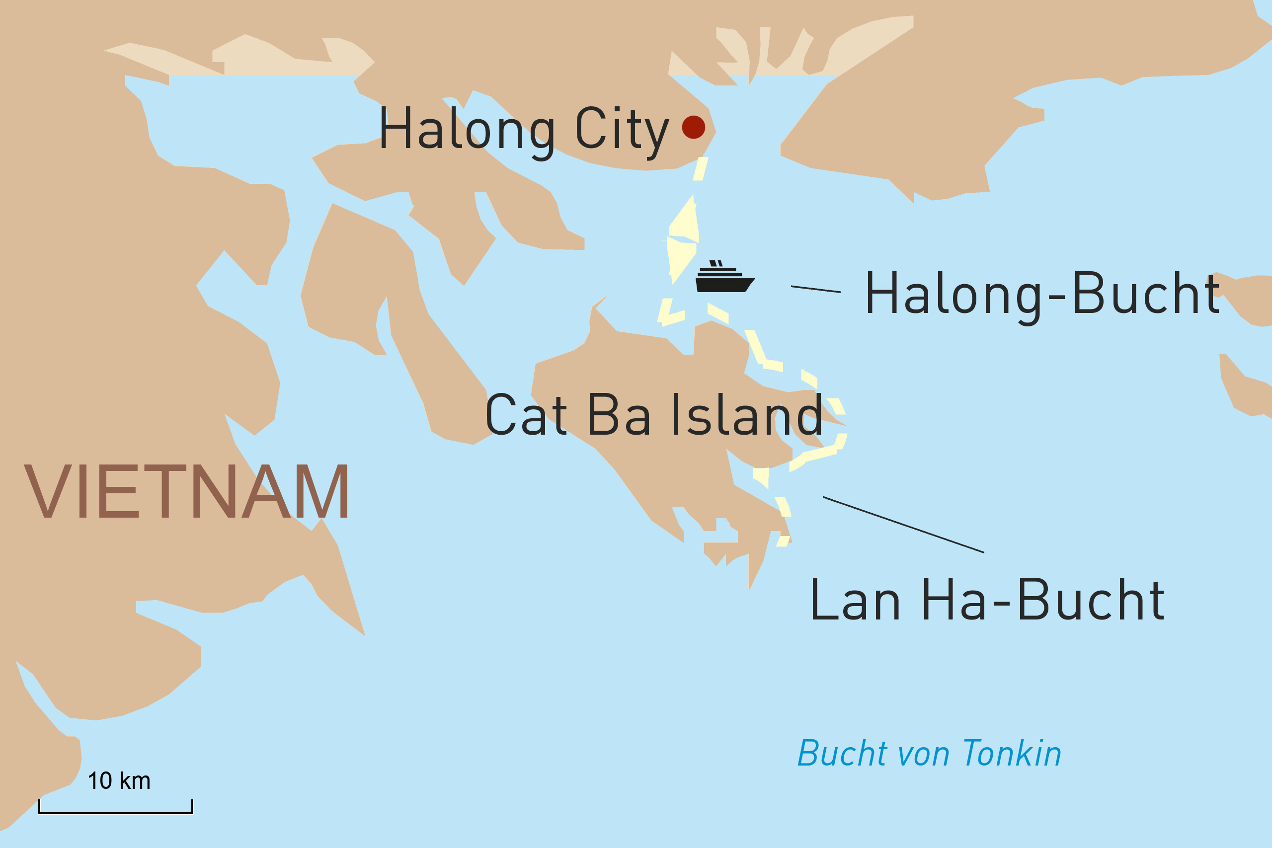 Route - Ylang - Lan Ha-Bucht