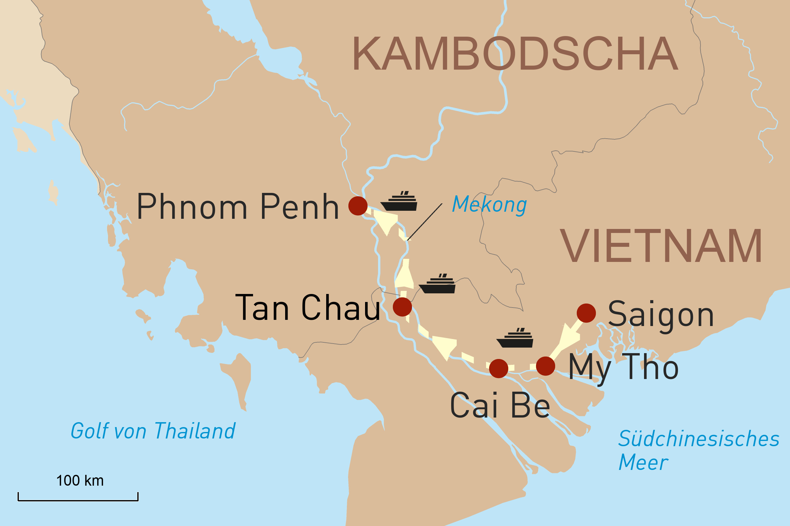 Route - Magisches Vietnam - Saigon - Phnom Penh