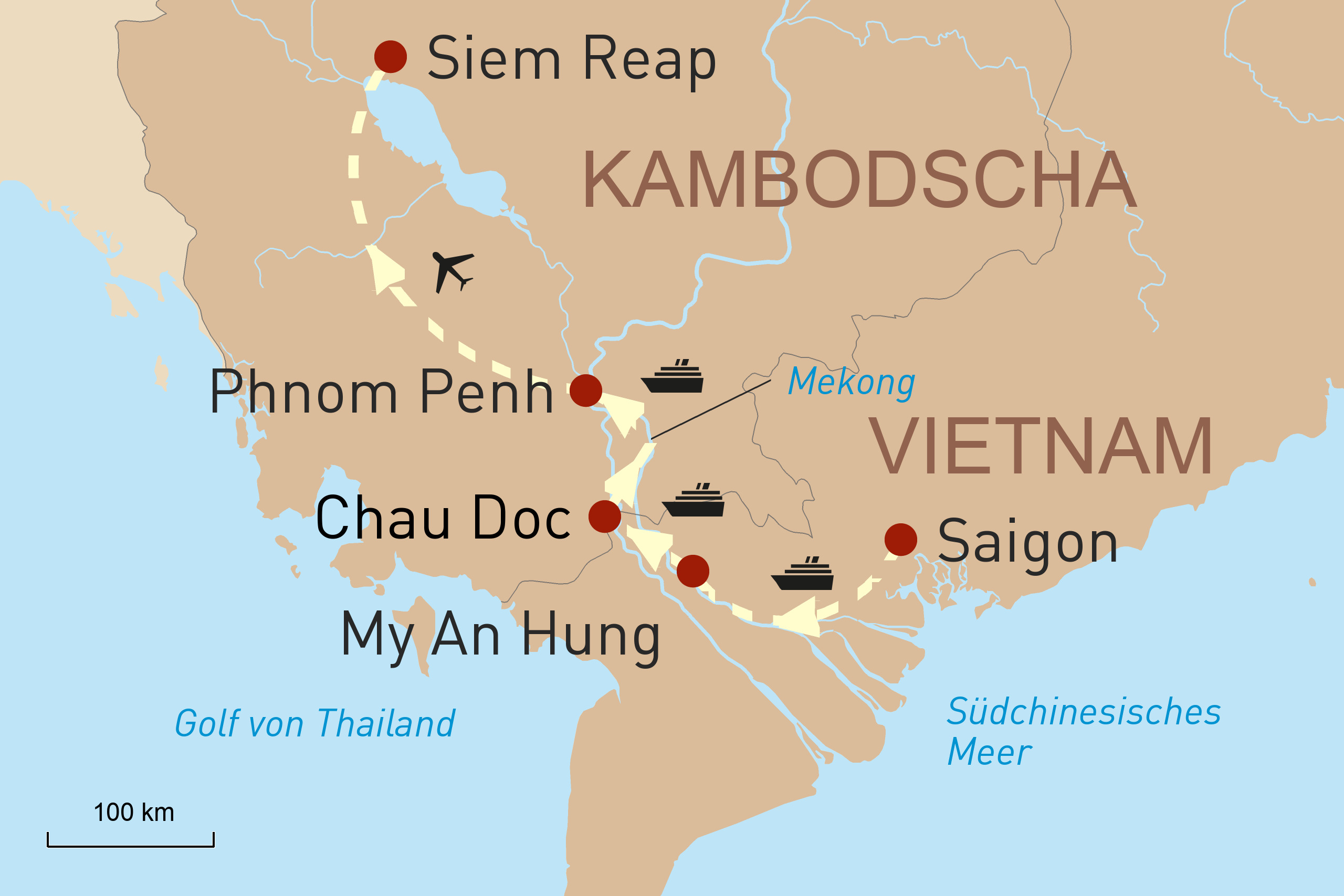 Im Mekong Delta - Landkarte
