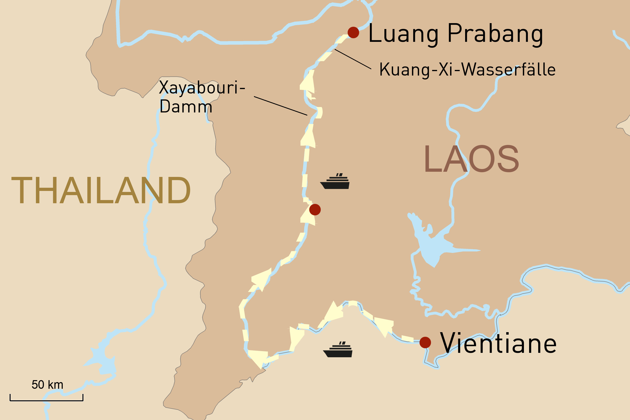 Reiseroute Bohème Upstream, Mekong Kingdoms