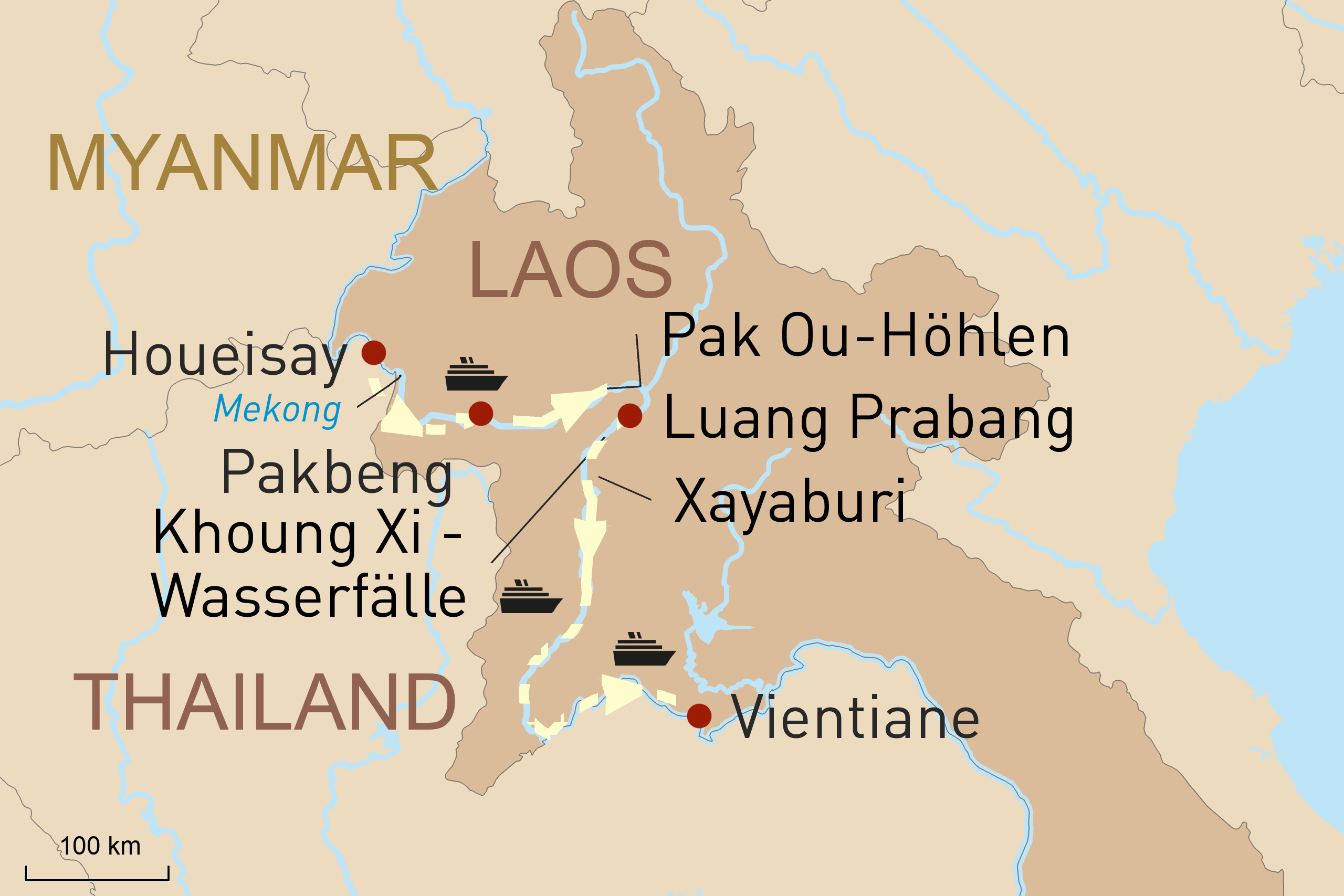 Route: Mit der Heritage Line Anouvong in Laos