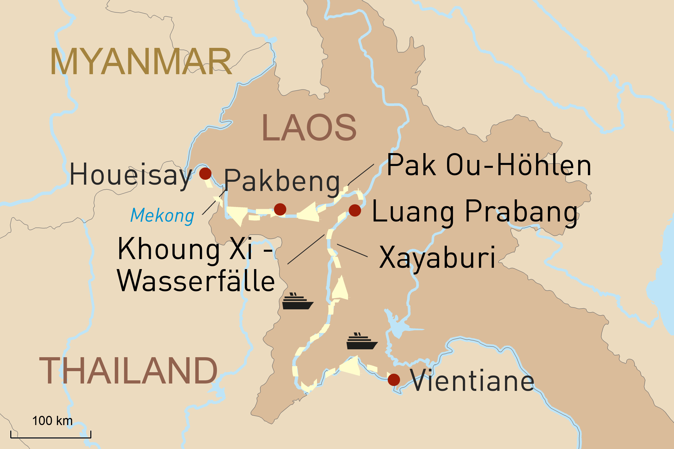 Route: Mit der Heritage Line Anouvong durch Laos