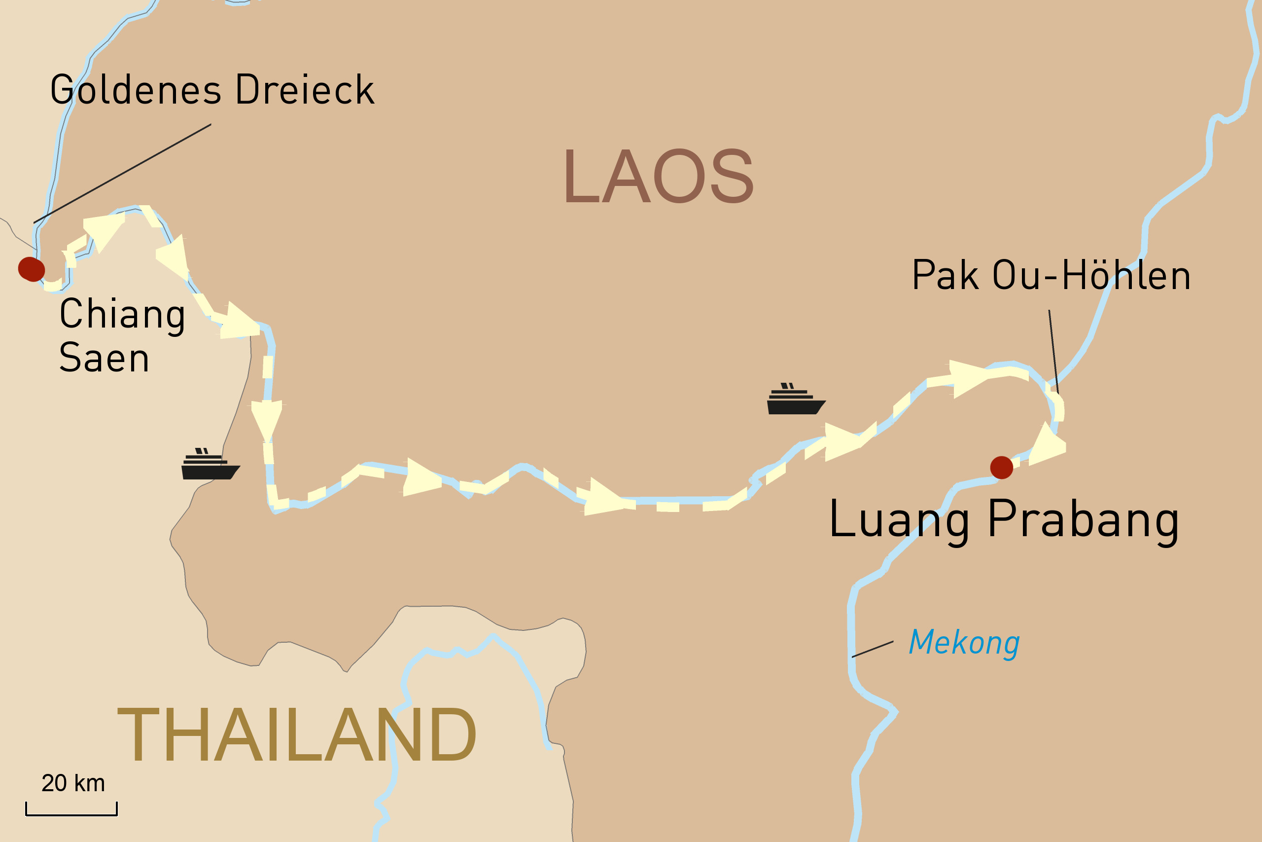 Goldenen Dreieck - Luang Prabang Reiseroute